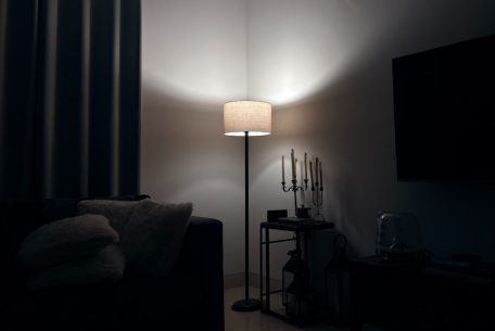 Photo Scandinavian minimal steel lamp