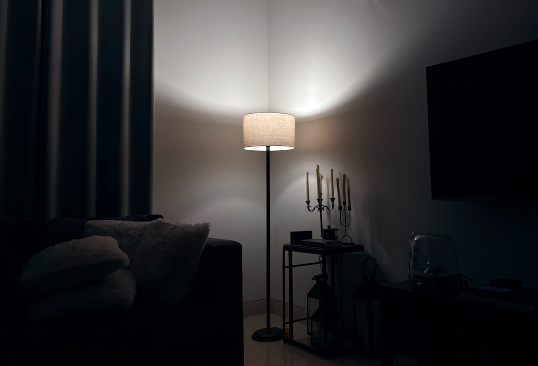 Photo Scandinavian minimal steel lamp