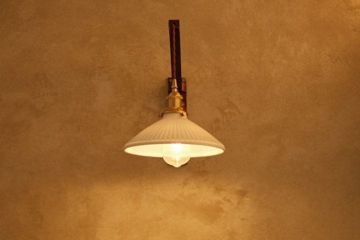 Photo linen cone shade wall sconce